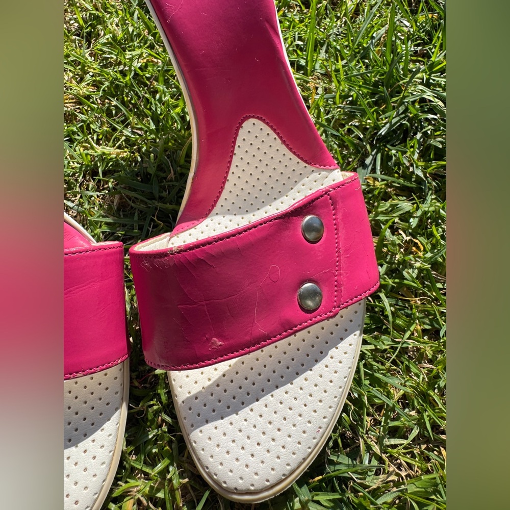 Y2K Vintage Hot Pink Charles David 4 Inch Stiletto Mule Sz 38 - Picture 4 of 8